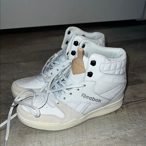 Reebok White and Cream High-Top Sneakers